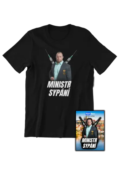 LIMITOVANÉ TRIČKO - Ministr Sypání - ČERNÁ + SBĚRATELSKÁ KARTIČKA