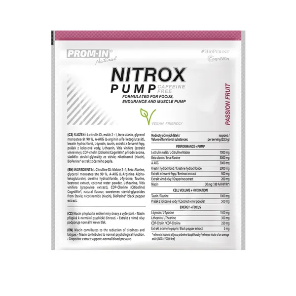 Prom-In Nitrox Pump Caffeine Free Clean 23,5 g marakuja