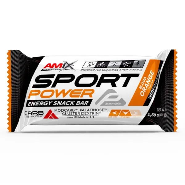 Amix Sport Power Energy Snack Bar with caffeine 45 g blood orange