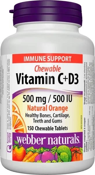Webber naturals  C+D3 500 mg/500 IU 200 tbl natural orange