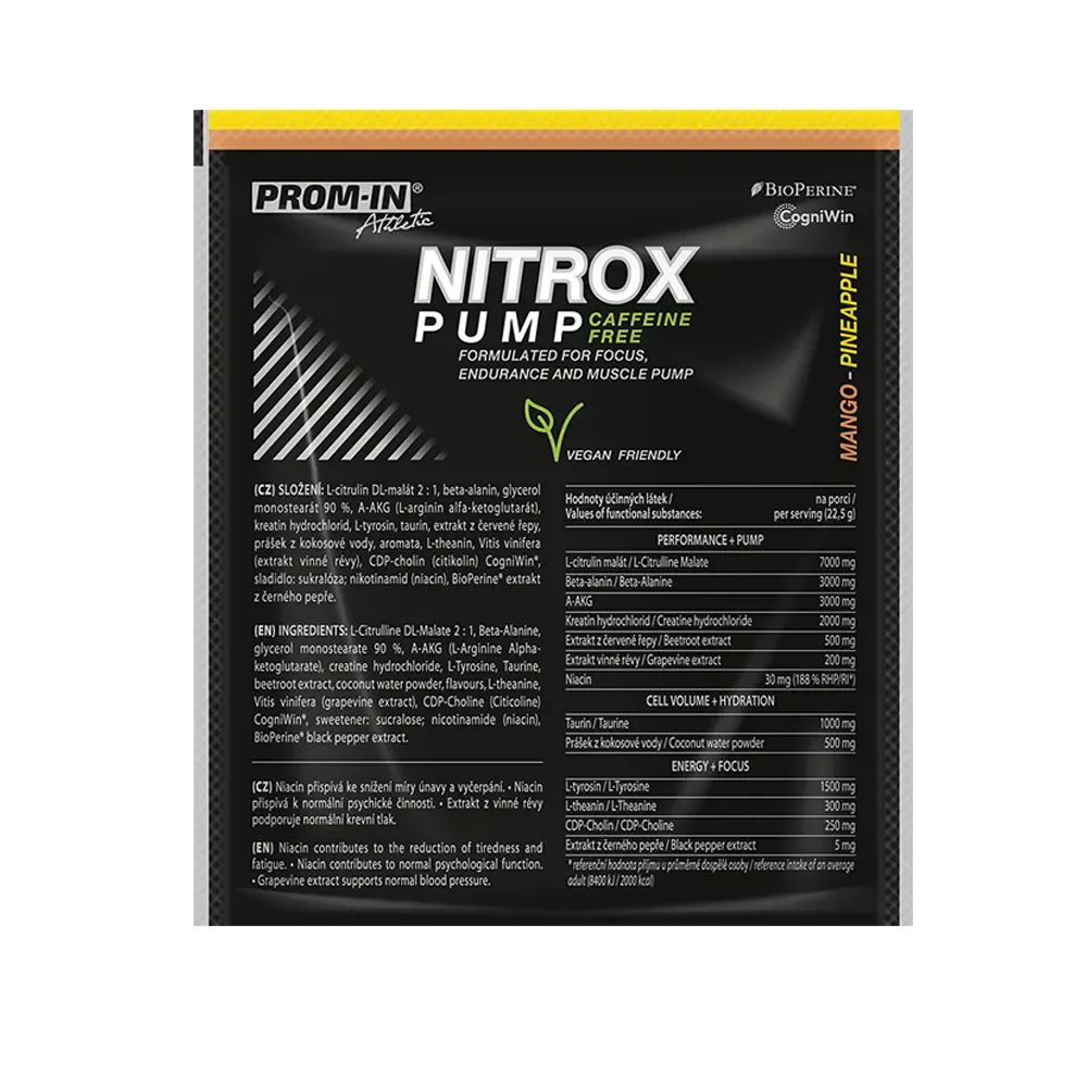 Prom-In Nitrox Pump Caffeine Free 22,5 g malina citron