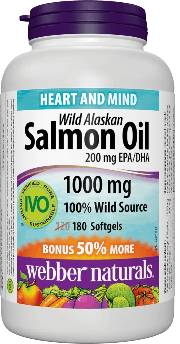 Webber Naturals Omega 3 w Fish Oil Bonus IVO 180 tabs